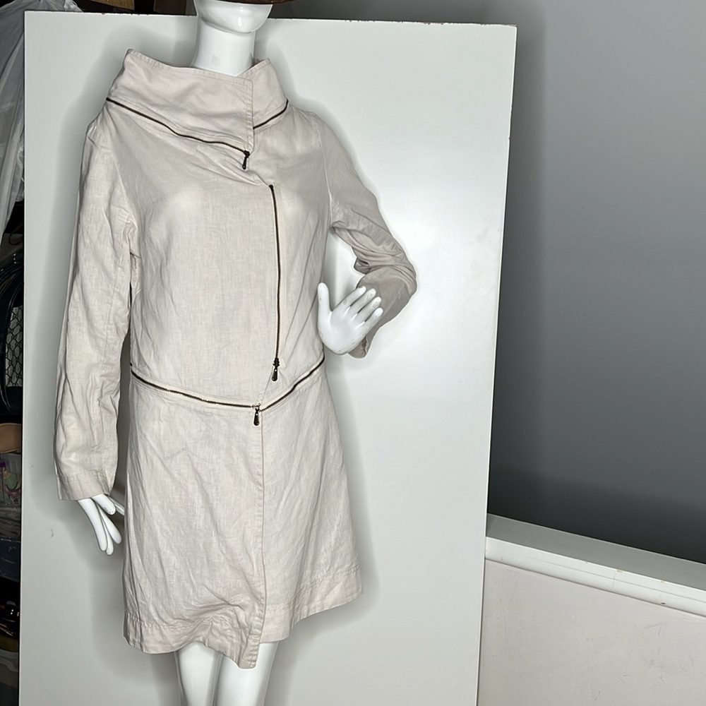 Osklen Sz P Small (Fits 4-6) Linen Cotton Geometric Jacket Dress